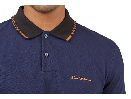 Ben Sherman Marine Colour Block Rib Polo Shirt 2