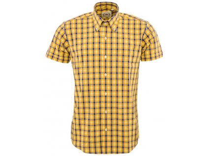 košile Relco London Yellow Tartan Check