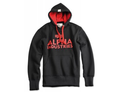 mikina Alpha Industries BLACK / Red L