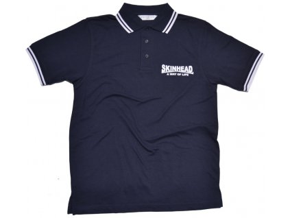 Polokošile Skinhead a way of life  modrá / bílý proužek