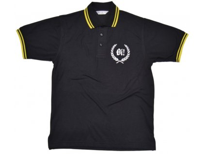 Polokošile Skinheads Oi!  černá / žlutý proužek