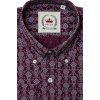 košile Relco London Men's Burgundy Floral Shirt