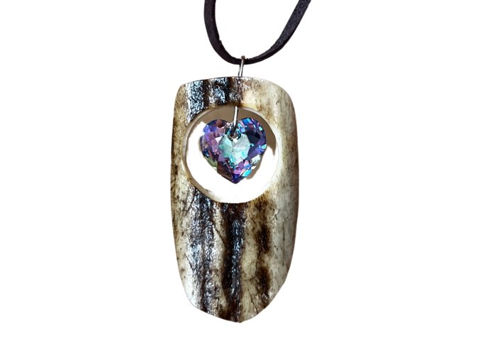 Přívěsek z paroží a Swarovski