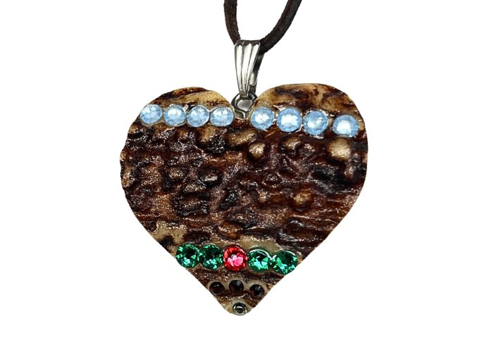 Přívěsek či brož z paroží a Swarovski