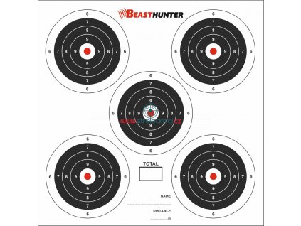 Terče Beast Hunter 17x17 5-Target 100ks