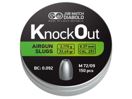 2731 1 diabolo jsb knockout slugs 251 150ks cal 6 37mm
