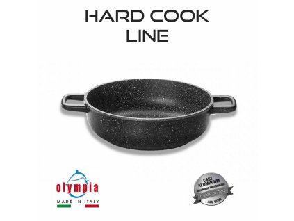 60226 hluboka panev se 2 drzadly hard cook 24 cm z liteho hliniku s mineralnim kameninovym povrchem
