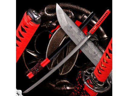 26674 reddo japanese katana t 10 steel yokote real hitatsura hamon