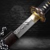 5148 9 rozenhiru japanese katana t 10 steel horimono yokote choji midare hamon