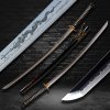 katana dragon spear horimono T-10 Carbon Steel, Real Choji Clover-Tree Flower Hamon, Yokote