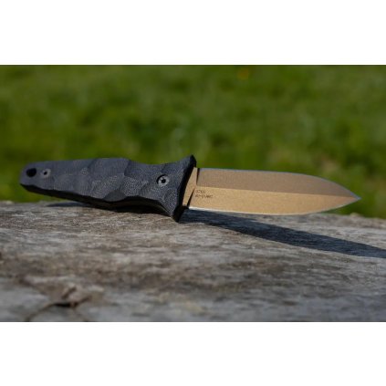 Nůž s pevnou čepelí - GZ Custom Blades - Claymore Dagger100 - Burnt bronze čepel/G10 black rukojeť