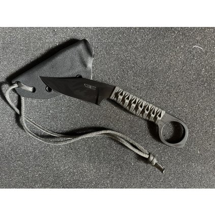 Nůž s pevnou čepelí - GZ Custom Blades - Wolfteeth MK6 APEX ULTRA Multicam Black/tactical gray wrap rukojeť