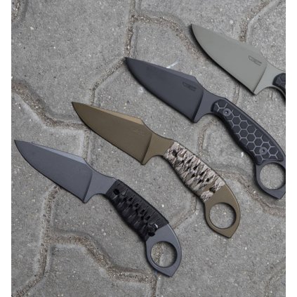 Nůž s pevnou čepelí - GZ Custom Blades - DragonFly90 - Armor Black/Black paracord wrap rukojeť