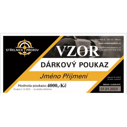 Poukaz na střelbu dle vlastního výběru