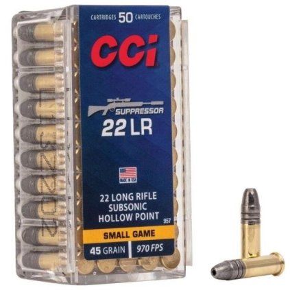 CCI 22LR Hollow point 45 grain 970FPS subsonic