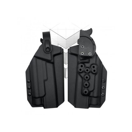 357 sabre systems duty rdc glock 17 19 se zavitem sluzebni kydexove pouzdro s pojistkou a krytem kolimatoru