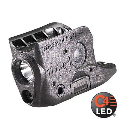 Zbraňová svítilna Streamlight TLR-6 na GLOCK 42/43/43x/48 bez railu, červený laser - 100 lm - černá