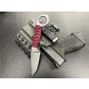 Nůž s pevnou čepelí - GZ Custom Blades - Wolfteeth MK7 Tactical gray/paracord red wrap rukojeť