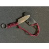 Nůž s pevnou čepelí - GZ Custom Blades - Wolfteeth MK1- "CUSTOM" Solid steel/paracord red wrap rukojeť