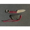 Nůž s pevnou čepelí - GZ Custom Blades - Wolfteeth MK1- "CUSTOM" Solid steel/paracord red wrap rukojeť
