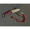 Nůž s pevnou čepelí - GZ Custom Blades - Wolfteeth MK1- "CUSTOM" Solid steel/paracord red wrap rukojeť