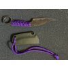 Nůž s pevnou čepelí - GZ Custom Blades - Wolfteeth MK6 Gr5 Titan Hardended/tactical purple wrap rukojeť