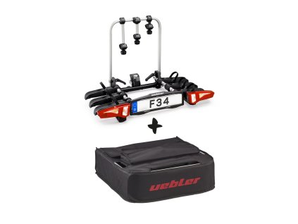 Nosič kol na tažné zařízení UEBLER F34 pro 3 jízdní kola + transportní taška