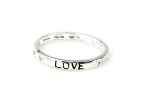Prsten strieborný "love"
