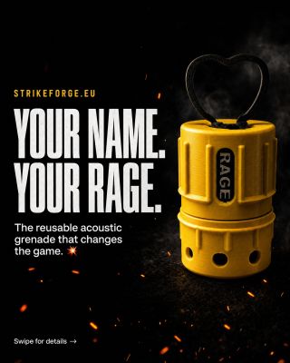💥 Meet the RAGE — the reusable acoustic airsoft grenade that’s built to last. 115 dB of pure chaos, powered by a standard...