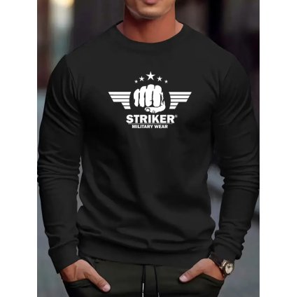 mikina cerna bez kapuce striker brand