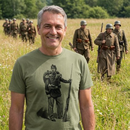 tricko olivove striker wwi vojak s puskou