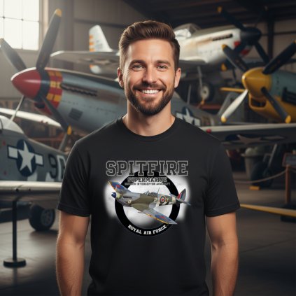 tricko cerne supermarine spitfire 2