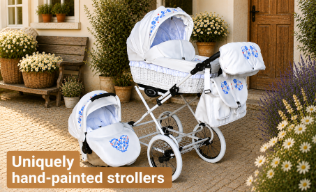 Uniquely hand-painted strollers