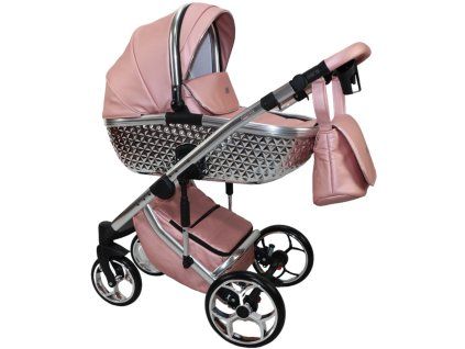 sojan xsara exclusive rose pink silver carrycot 2 in 1 stroller