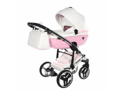 Lightweight aluminum chassis of Junama Candy Pink stroller