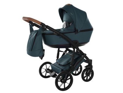 Junama Space Green premium stroller front view with green finish