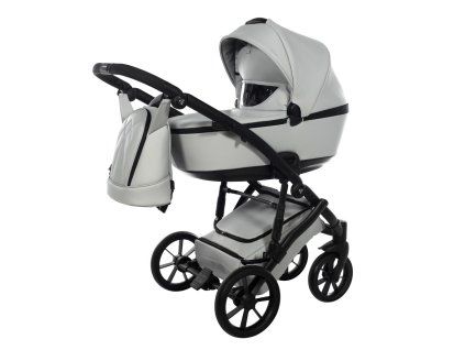 Junama Space Eco Grey premium stroller front view with grey finish