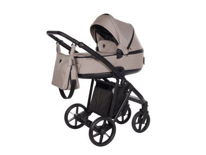 Junama Smart Beige premium stroller front view with beige finish
