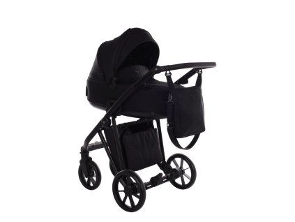 Junama Smart Black stroller handle with eco leather finish for comfortable grip