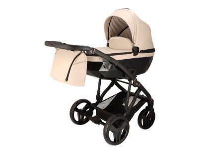 Junama Diamond Classic Beige premium stroller front view with elegant beige finish