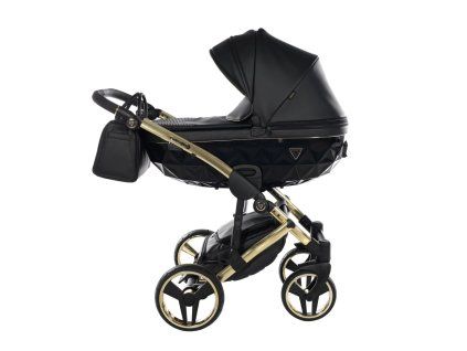 Junama Fluo Line V3 Black luxury baby stroller main view with modern black design