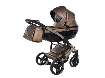 Junama Fluo Line V3 Brown luxury baby stroller main view with modern design