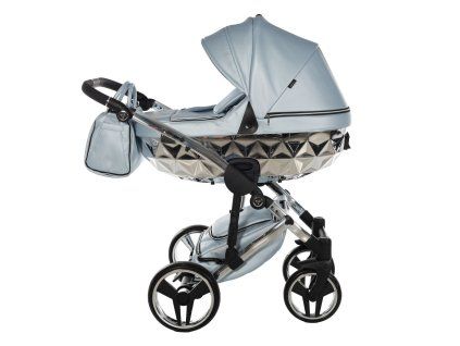 Junama Fluo Line V3 Light Blue luxury baby stroller main view with elegant blue design