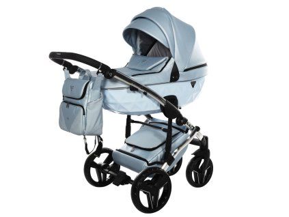 Junama S Class Blue premium stroller front view with blue finish