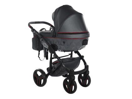 Junama S Class Grey luxury stroller rear view showing durable chassis