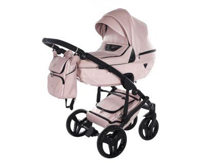 Junama S Class Pink premium stroller front view with pink finish
