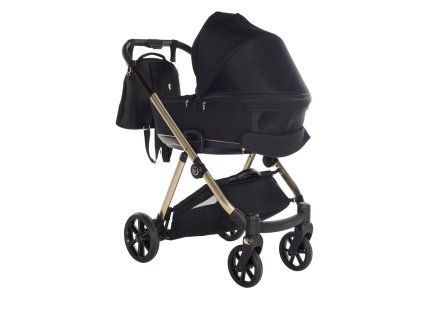 Junama Space V3 Black luxury stroller rear view showing durable chassis