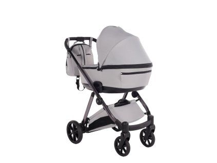 Junama Space V3 Grey luxury stroller rear view showing durable chassis