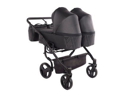 Junama Duo V3 Eco Black luxury stroller rear view showing durable chassis
