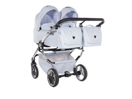 Junama Duo V3 Eco Blue premium stroller front view with blue finish